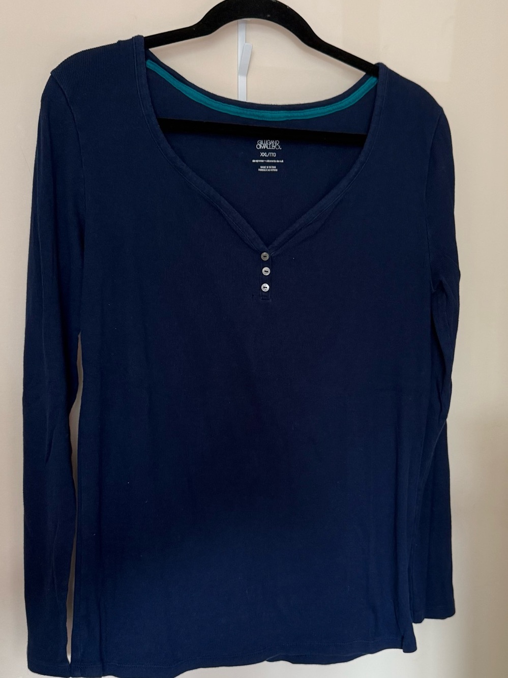 Gilligan & O'Malley Navy Long-Sleeve Henley Top